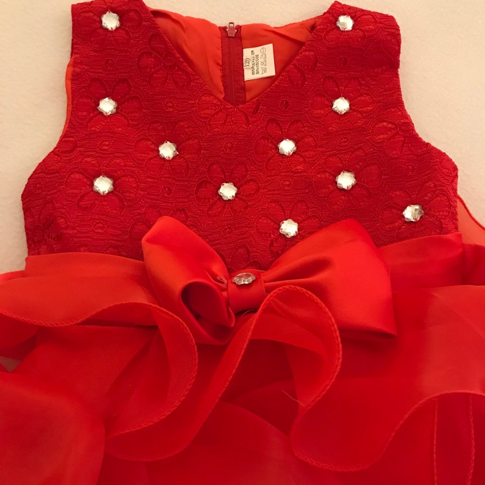 Red Ruffle Dress - Picture 3 of 6